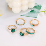 Exquise Groene Ringenset Zarina | Goud