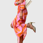 Mijntje | Elegante Wikkeljurk met Print