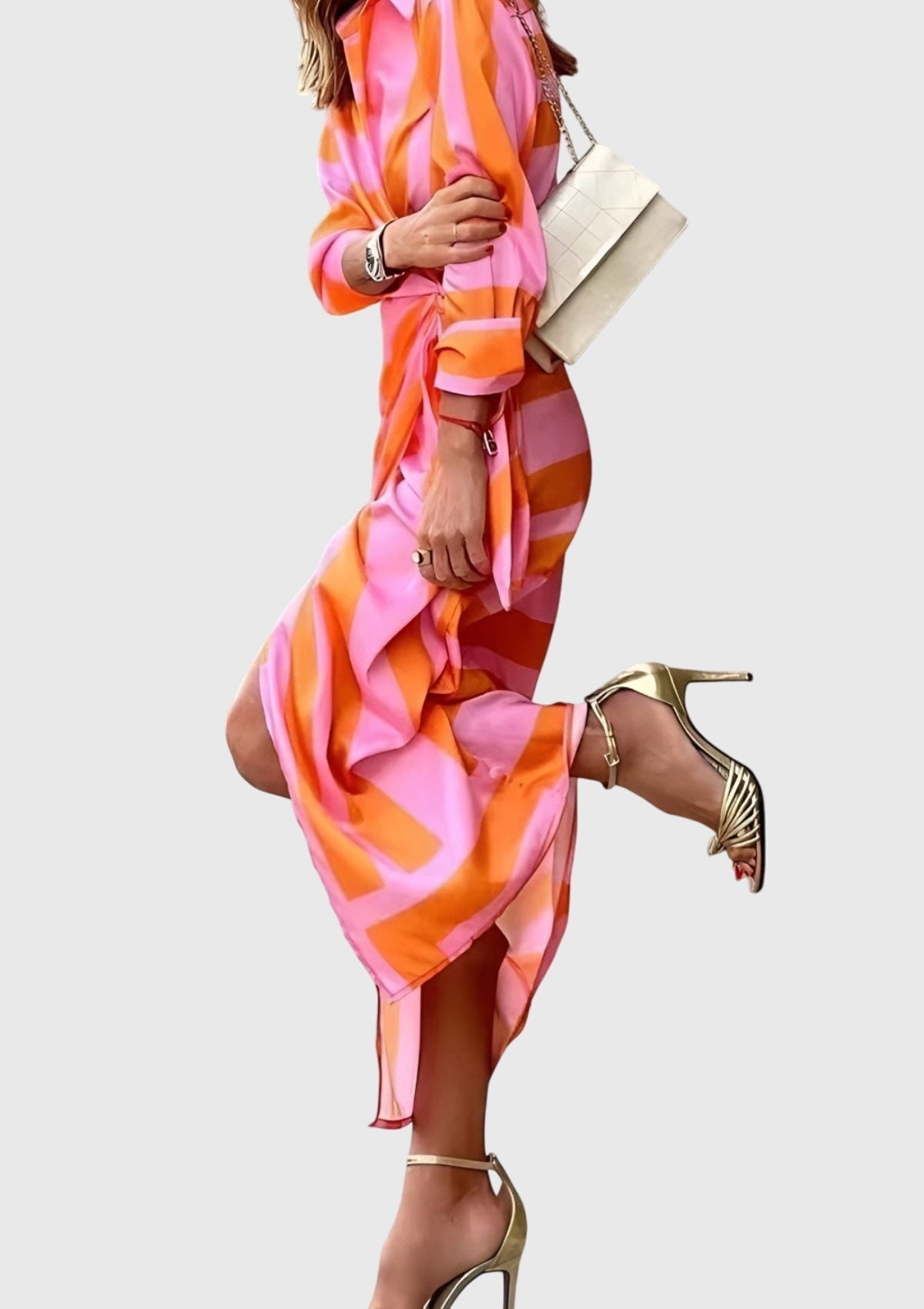 Mijntje | Elegante Wikkeljurk met Print