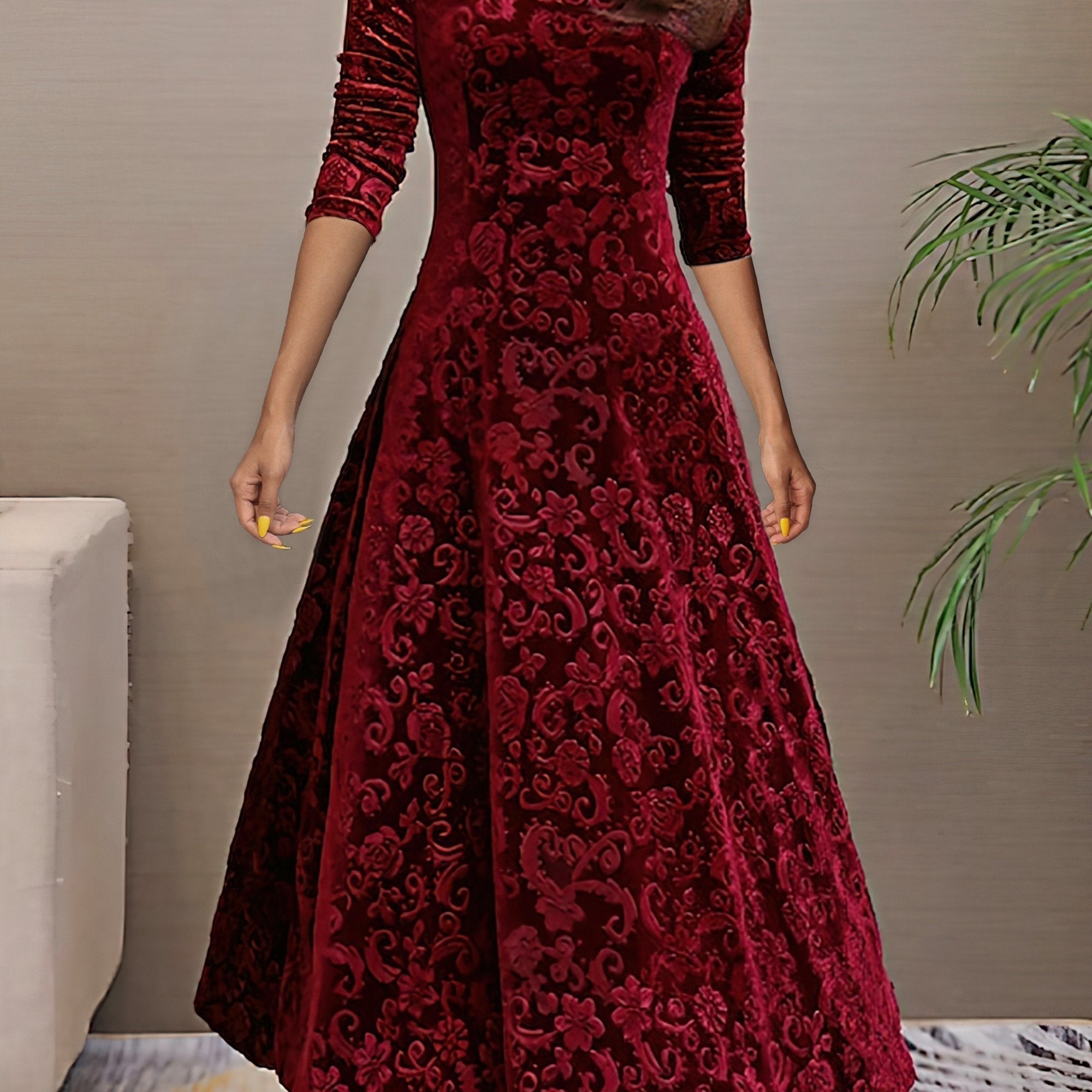 Carine | Elegante Fluwelen Jurk voor Feestdagen