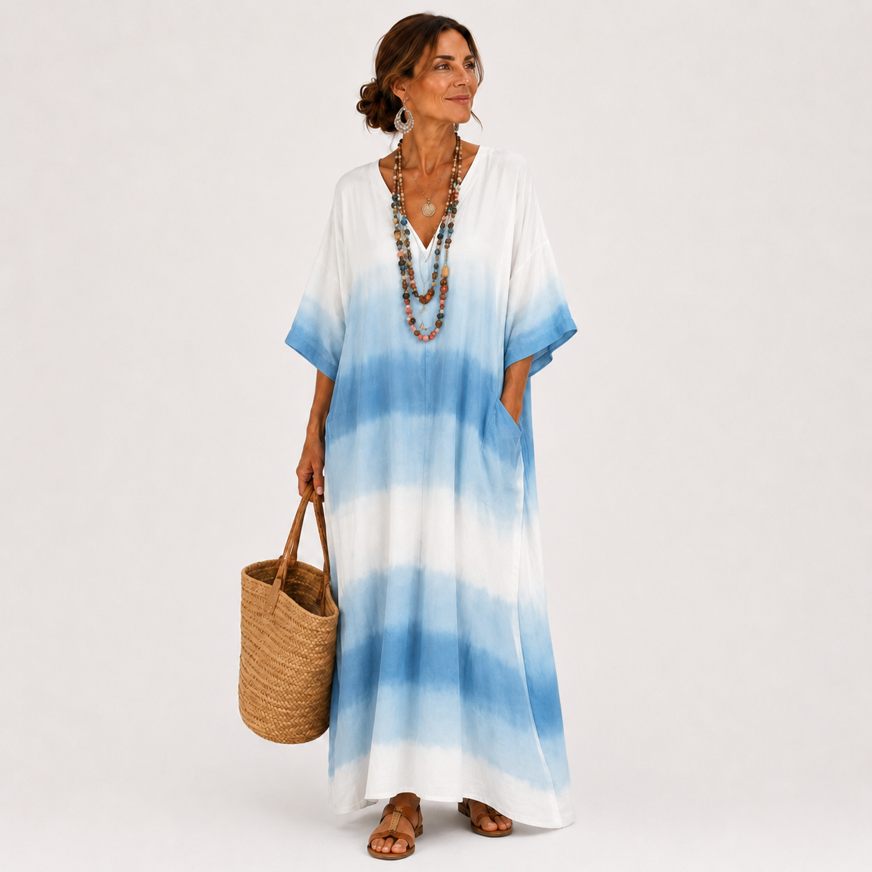 Caftan Jamila Blauw Verloop