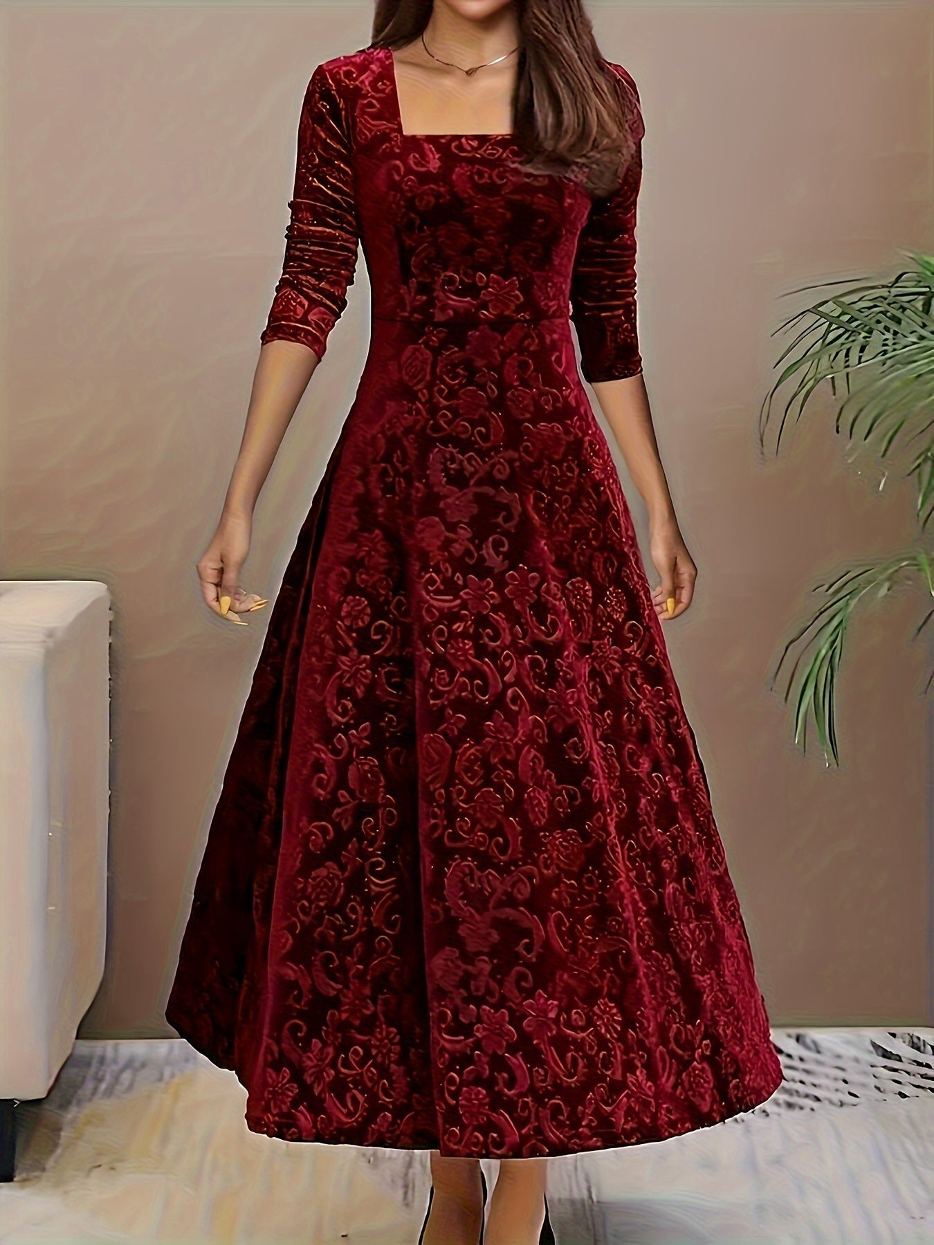 Isa | Maxidress Elegante met Patroon