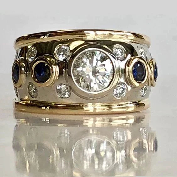 Vintage Ring in Zirkonia Goudverguld