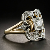Vintage gouden ring Zirkonia