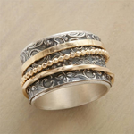 Vintage Ring in Goud en Antiek Zilver