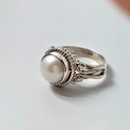 Vintage Ring met Inleg van Moerbeien