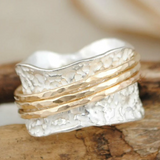 Vintage Spinner Ring van Goud & Zilver Dünner