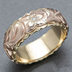 Gouden Ring met Vintage Roze Bloem