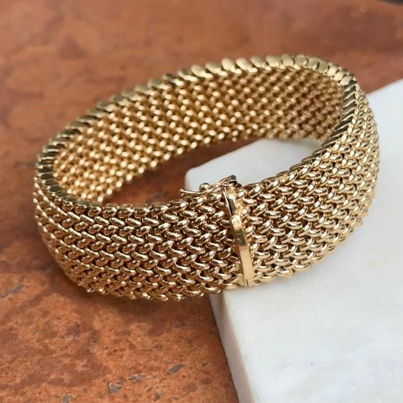 Vintage Gouden Mesh Armband