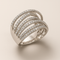 Vintage Superposée Zilveren Ring met Zirkonia