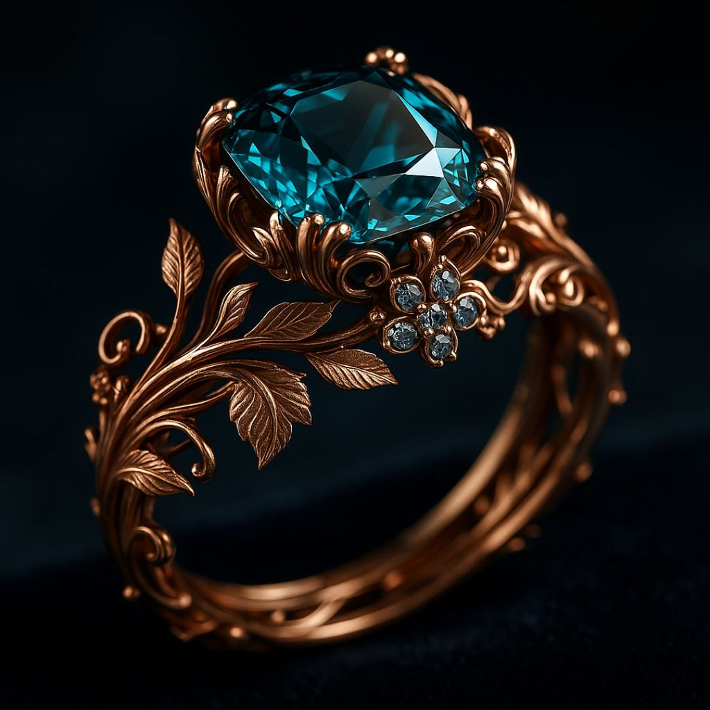 Natuurlijke groene kristallen ring