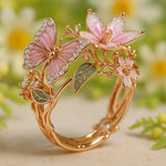Zirkonia Ring Vlinder Natuur Licht