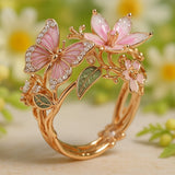 Zirkonia Ring Vlinder Natuur Licht