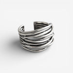 Verstelbare ring van 925 sterling zilver in lagen