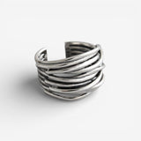 Verstelbare ring van 925 sterling zilver in lagen