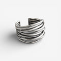 Verstelbare ring van 925 sterling zilver in lagen