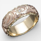 Gouden Ring met Vintage Roze Bloem