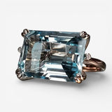 Vintage Blauwe Zirkonia Ring
