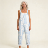 Naomi | azuurblauw bladmotief met een lichte uitstraling