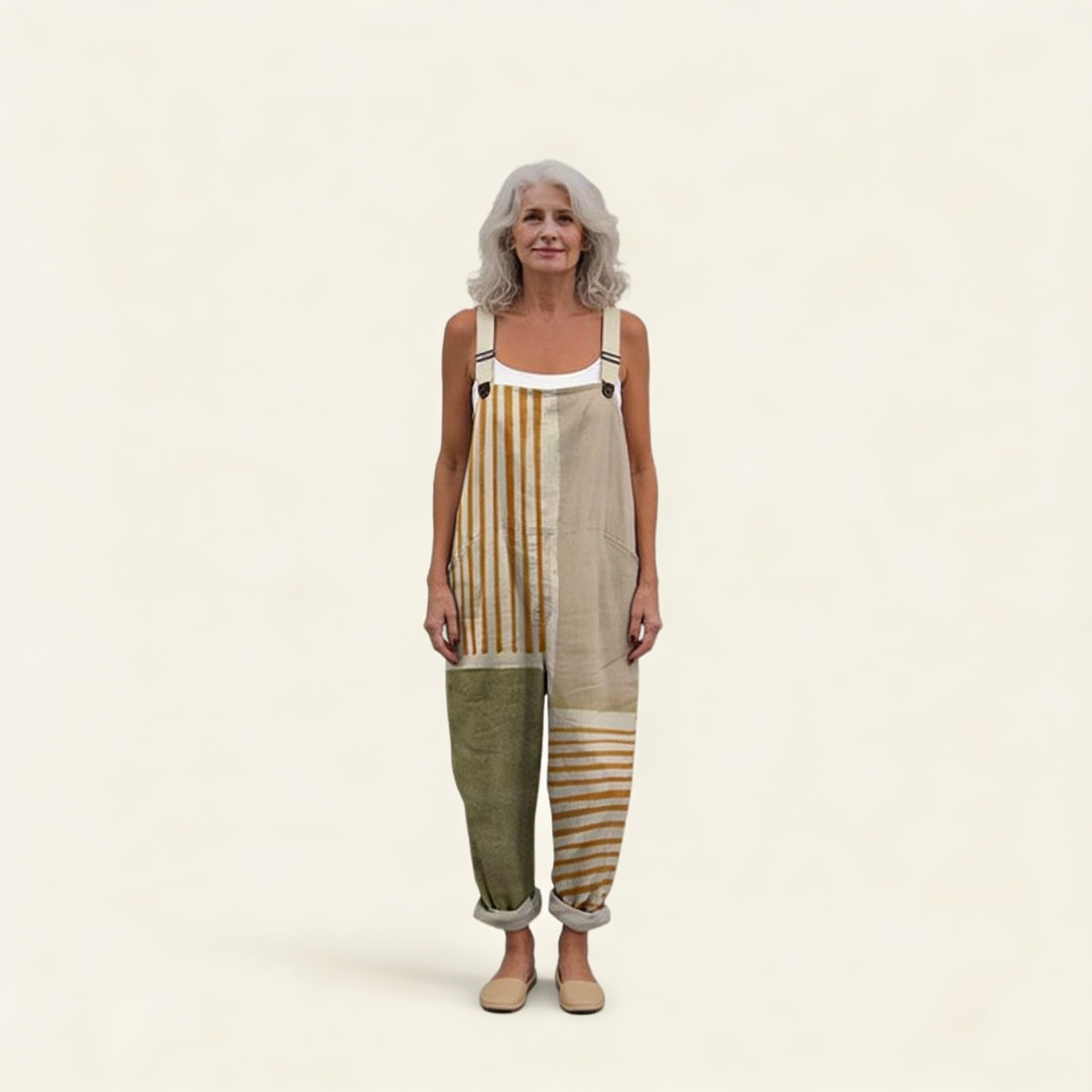 Juliette | natuurlijke gestreepte, heldere en verfijnde jurk