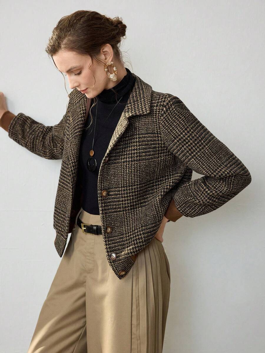 Eline | Geweven Double Breasted Jas