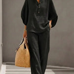 Immaculata | Linnen Set met Batwing Mouwen