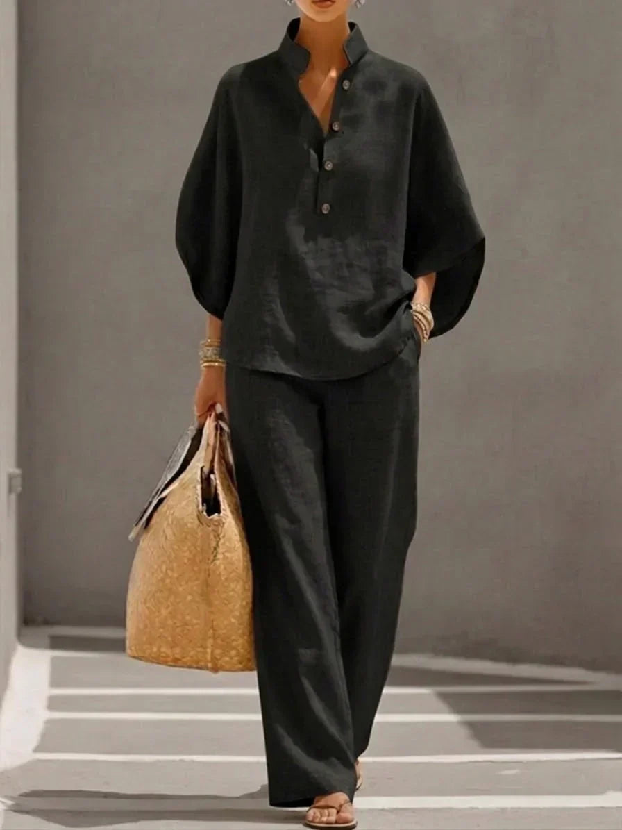 Immaculata | Linnen Set met Batwing Mouwen