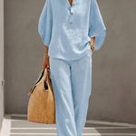 Immaculata | Linnen Set met Batwing Mouwen