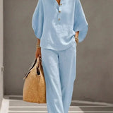 Immaculata | Linnen Set met Batwing Mouwen