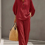 Immaculata | Linnen Set met Batwing Mouwen