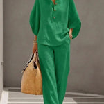 Immaculata | Linnen Set met Batwing Mouwen