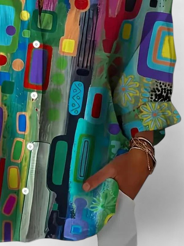 Silvia | Elegante Blouse met Geometrisch Patroon