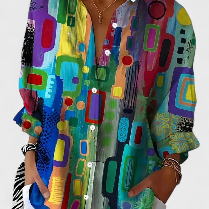 Silvia | Elegante Blouse met Geometrisch Patroon