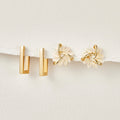 Céline – Gouden oorbellen met geometrische mix.